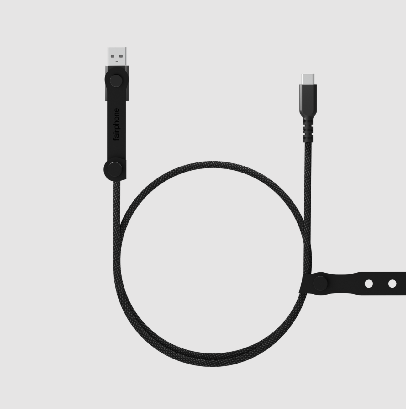 USB-C cable rolled up